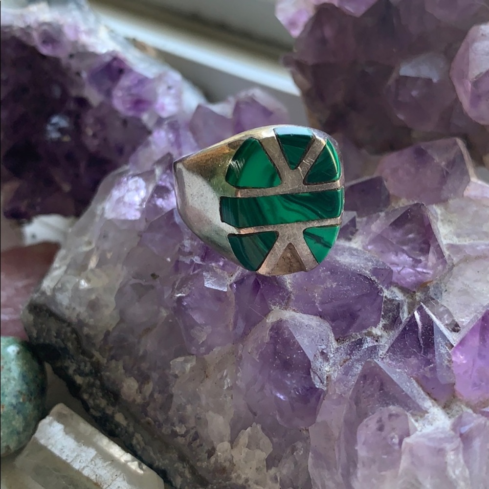 Sterling silver + emerald ring